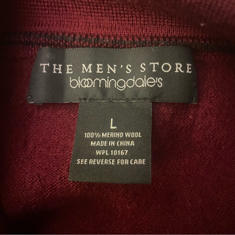 Bloomingdale's Merino Wool Sweater in Deep Red GUC L - Picture 3 of 4